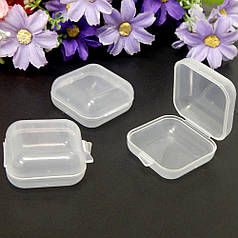 Коробочка (бокс, органайзер) на клямці, прозора, 3,4х3,4х2 см