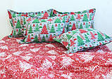 Постільна білизна ранфорс Новорічний ліс червоний, фото 3