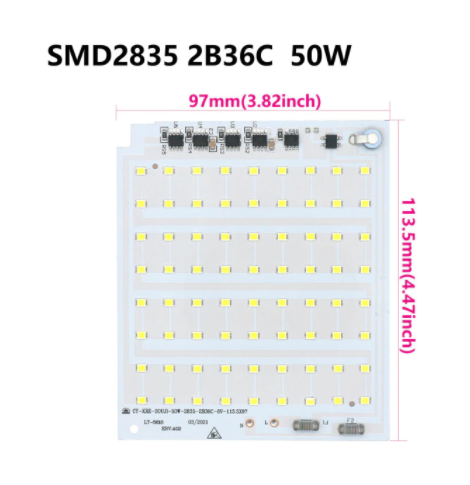 Smart IC 220V 50w Світлодіод 50 ват 220В SMD 2835 113.5 мм*97мм LT-5618, фото 1