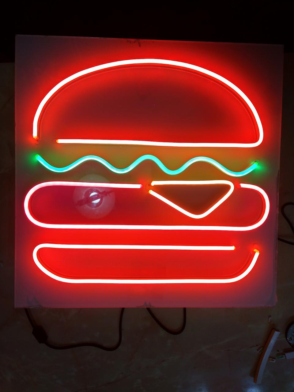 Світлодіодна неонова вивіска Бургер, фото 1