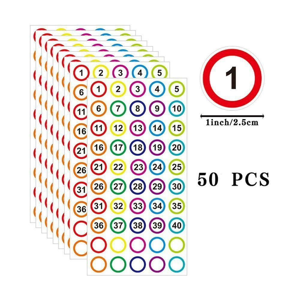 Наклейки с номерами от 1 до 40 (2,5 см) - фото 1 - id-p1513751817