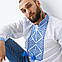 Чоловіча сорочка Остап з синім орнаментом, фото 10