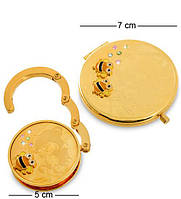 Подарочный набор зеркало косметическое и держатель для сумки золотой 7*1 см. 600432