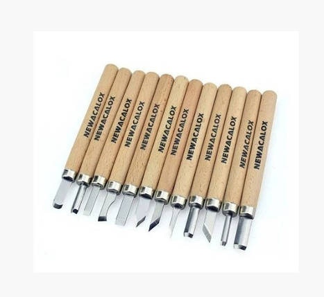 Набір стамесок для різьби по дереву Newacalox 12 шт., фото 2