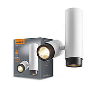 Точечный светильник под лампу SPF07 GU10 накладной поворотный двойной белый + черное кольцо VL-SPF07-WB