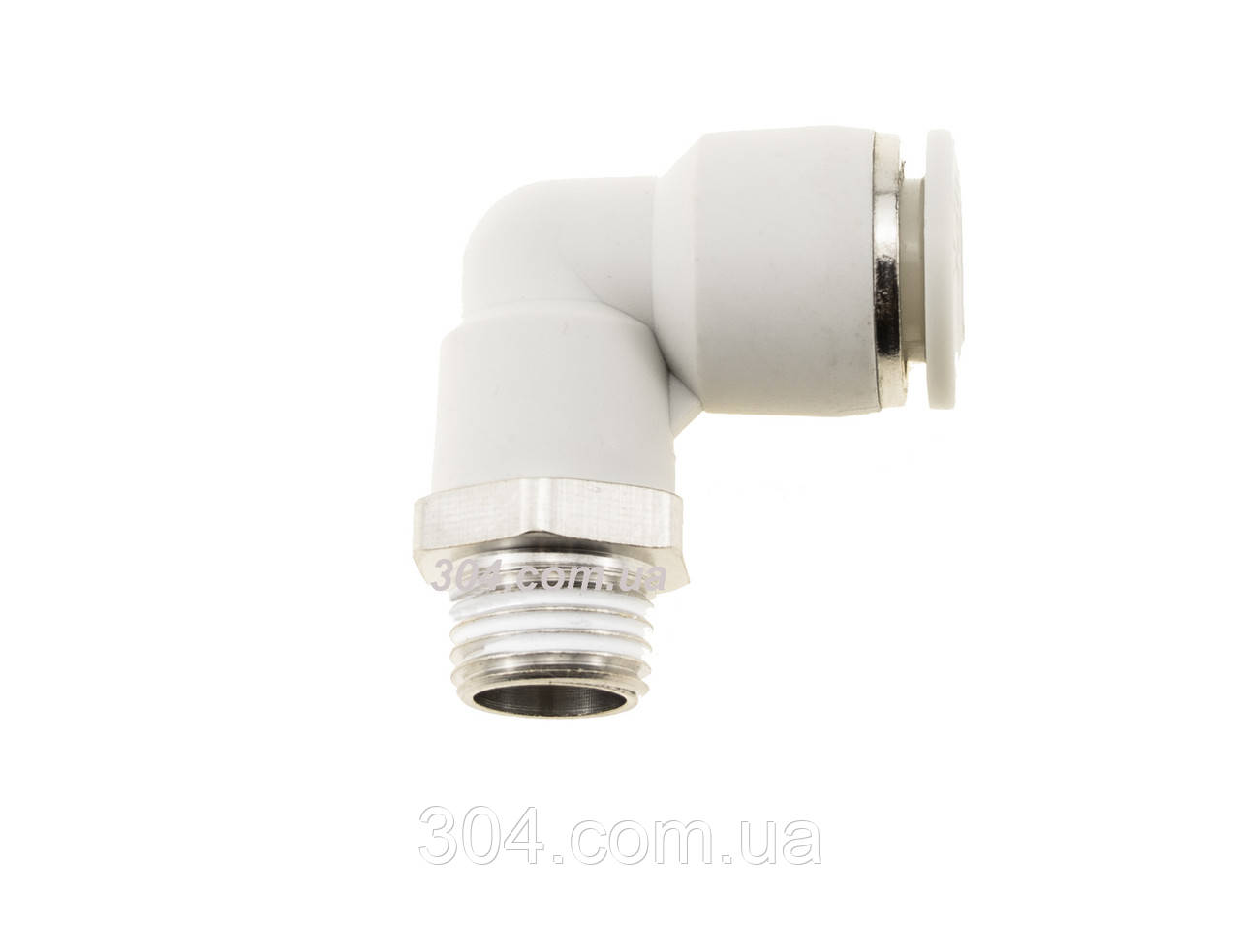 Відвід (кут 90 °) цанговий 10 мм, різьблення 1/4 дюйма (НР), фото 1