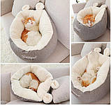 М'яка лежанка ліжко для котів та маленьких собак RESTEQ 52х52х32 см. Лежак для котів. Лежак для собак. Місце сну для кота, фото 5