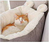 М'яка лежанка ліжко для котів та маленьких собак RESTEQ 52х52х32 см. Лежак для котів. Лежак для собак. Місце сну для кота, фото 3