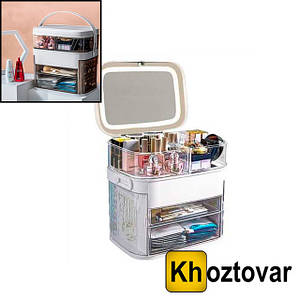 Органайзер для косметики на 3 секції з дзеркалом W-13