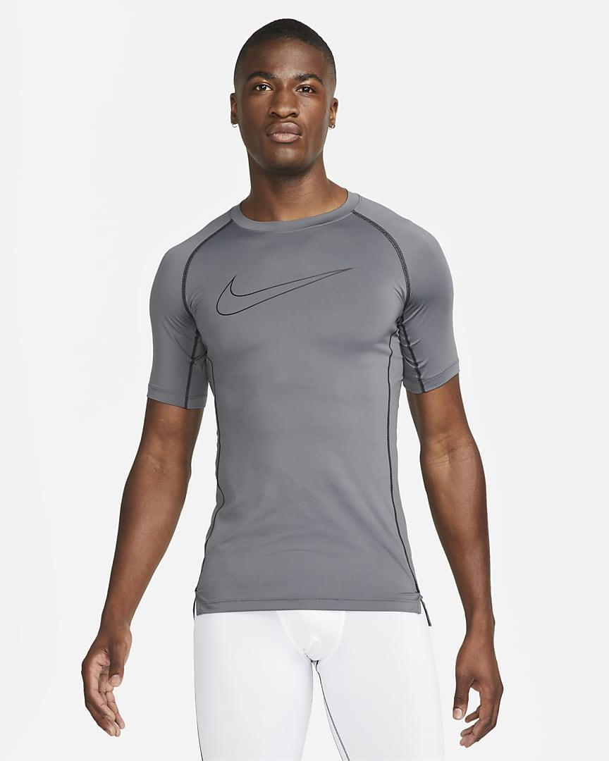 Футболка компрессійна чоловіча Nike Pro Dri-FIT поліестер сіра (DD1992-068), фото 1