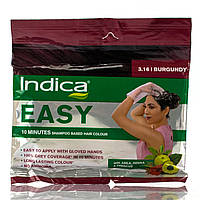 Бургунд, Бордовий, Натуральна Фарба для волосся Індика Чорний/Indica Easy Hair Color/1.0