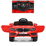 Дитячий електромобіль BMW (2 мотори по 25W, 1 акум 12V5AH, EVA, MP3) M 3987EBLR-3 Червоний, фото 6