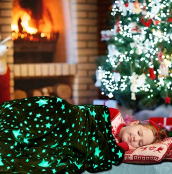 Дитячий плед-Покривало плюшевий світний у темряві Magic Blanket 180х110см