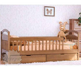 Ліжко дитяче з перегородками та ящиками "Аріна" з натурального дерева (дерев'яні меблі)