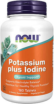Now Foods Potassium Plus Iodine 180 таблеток (4384303911)