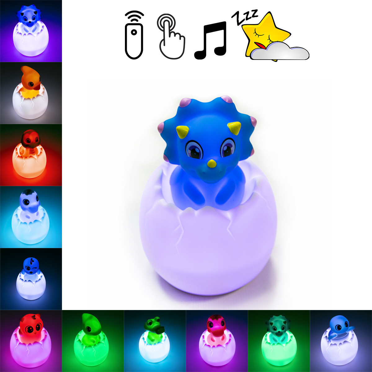 Нічник в дитячу іграшка Egg Ball Animal World LED "Трицератопс" | детские светильники