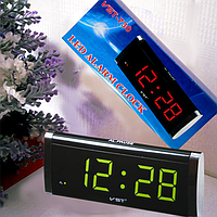 Настольные электронные часы VST-730 цифровые сетевые часы с будильником, Led дисплей зеленые цифры