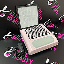 Потужна витяжка для манікюру з НЕРА-фільтром 80W (рожева), фото 5