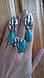 Срібні сережки із сітчастою бірюзою, фото 3
