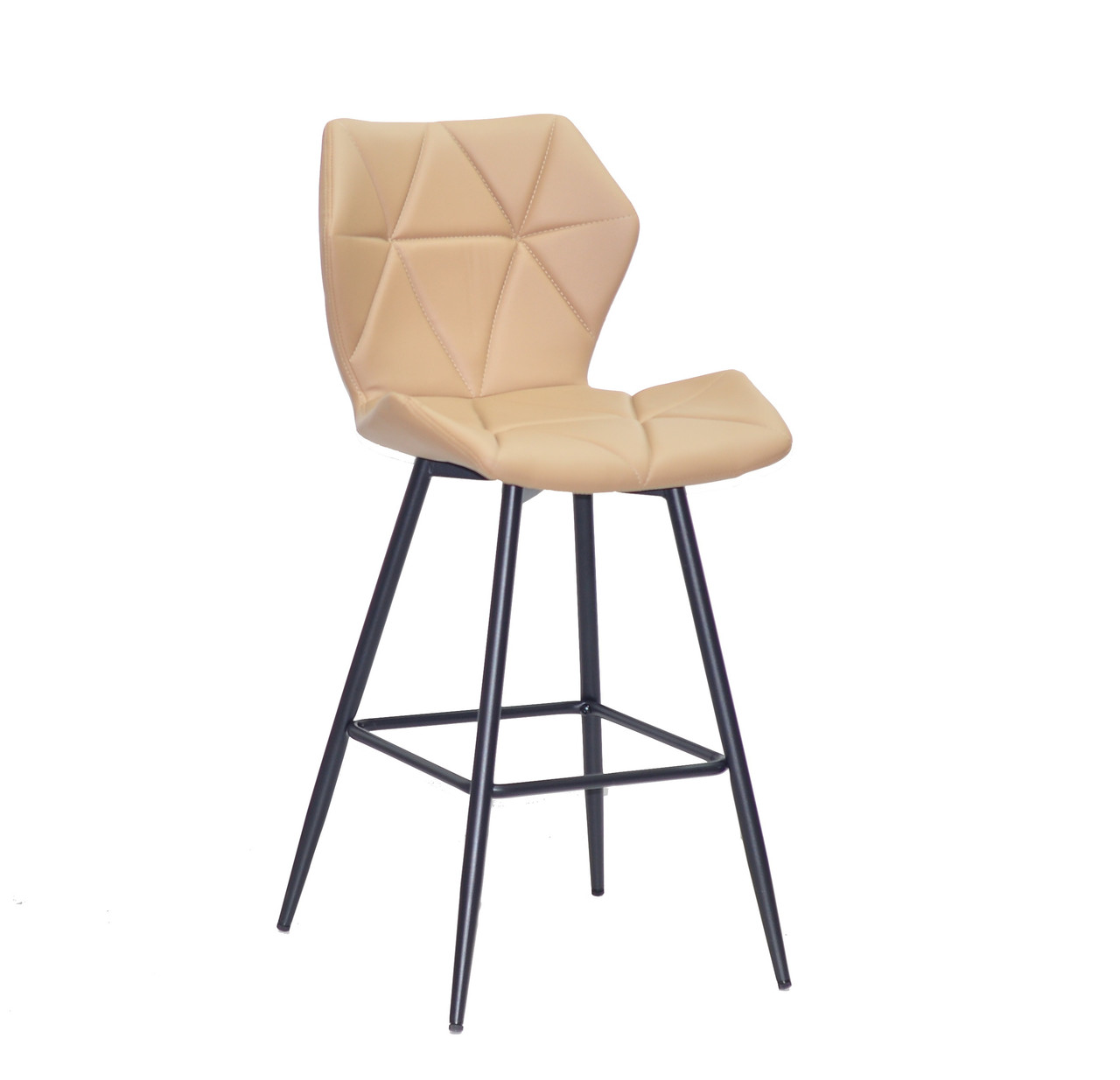 Полубарный стілець Торіно шкірозамінник бежевий TORINO BAR 65-ML на чорних ніжках метал, фото 1