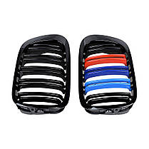 Решітка ноздрі радіатора BMW (БМВ) 3 series E46 LCI (2002-2005) Глянець 2 ребра M-color, фото 4