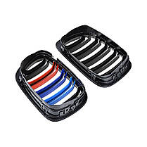Решітка ноздрі радіатора BMW (БМВ) 3 series E46 LCI (2002-2005) Глянець 2 ребра M-color, фото 5