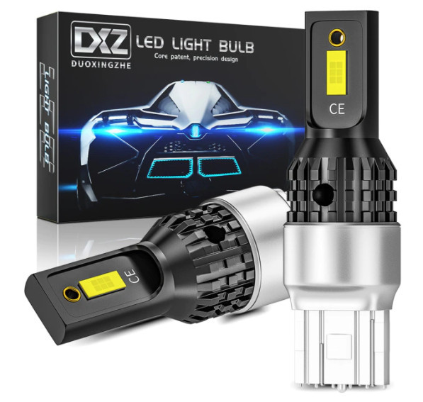 T20 7440 7443 W21W W21/5W LED, комплект 2 штуки Біла автолампа світлодіодна безоцольна