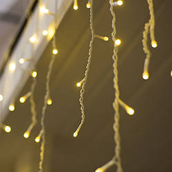 Гирлянда Бахрома на окно 4x0,6 метра 96 LED, 19 нитей, 220В, IP44. Гирлянда Золото, AL-1792-65