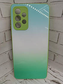 Чохол накладка для Samsung Galaxy A52 A525F бампер Glass Rainbow зелений