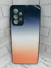Чохол накладка для Samsung Galaxy A52 A525F бампер Glass Rainbow синій