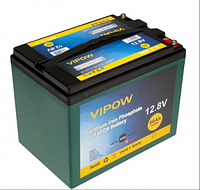 Литий-железо-фосфатная аккумуляторная батарея Vipow LiFePO4 12,8V 50Ah со встроенной ВМS платой 40A 7,6 кг