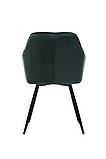 Обідній крісло М-62 смарагд від Vetro Mebel, вельвет + чорний метал, фото 6