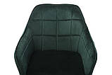 Обідній крісло М-62 смарагд від Vetro Mebel, вельвет + чорний метал, фото 4