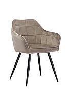 Обеденное кресло М-62 капучино от Vetro Mebel, вельвет + черный металл