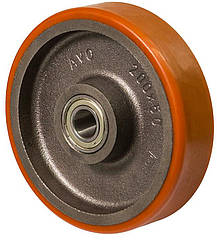 Колесо 55-302х100-B, Ø 300 мм, 55 Hard, вантажне колесо без кронштейна, чавунне колесо для транспортування, промислове колесо