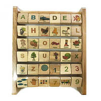 Деревянные кубики азбука английского языка для детей