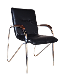 Офісний стілець для персоналу чорного кольору Samba Chrome Wood