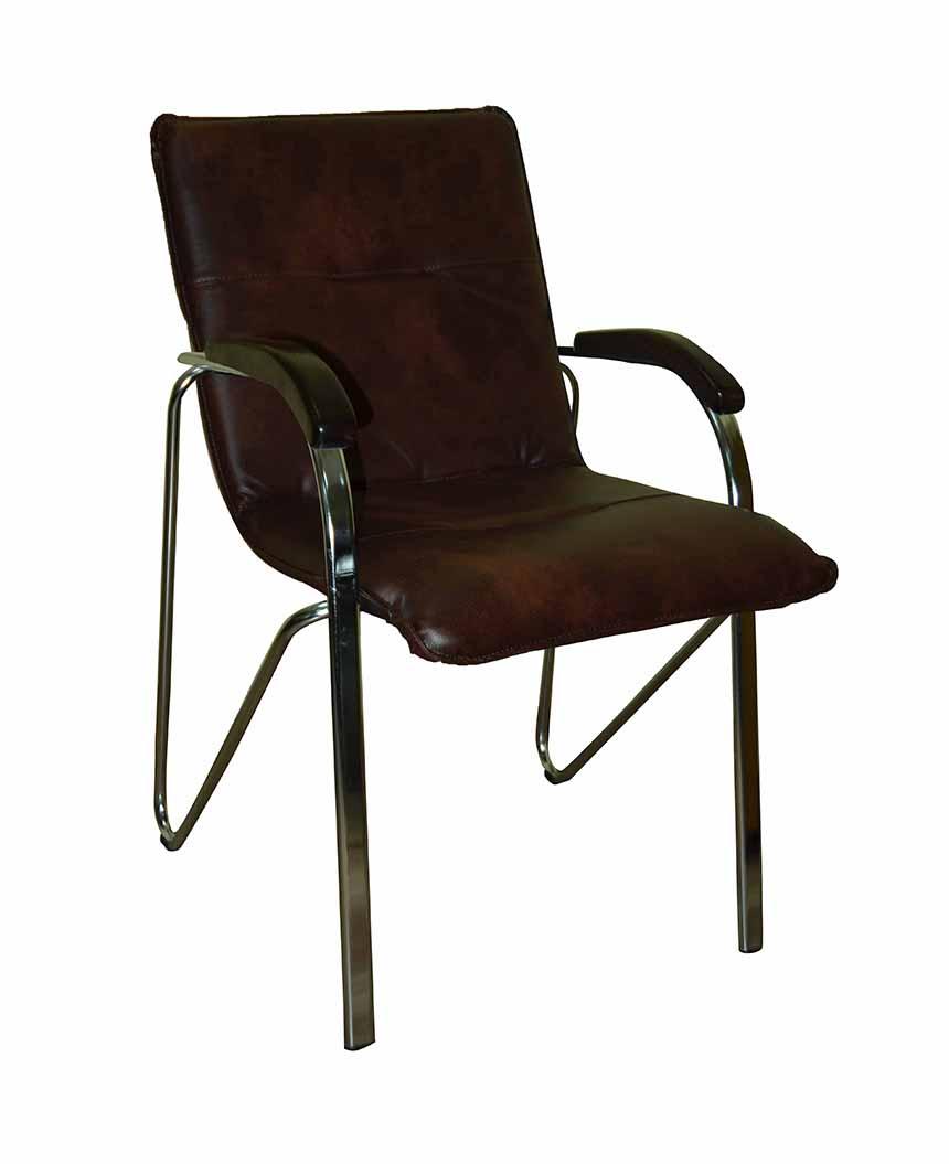 Офісний стілець для персоналу коричневого кольору Samba Chrome Wood