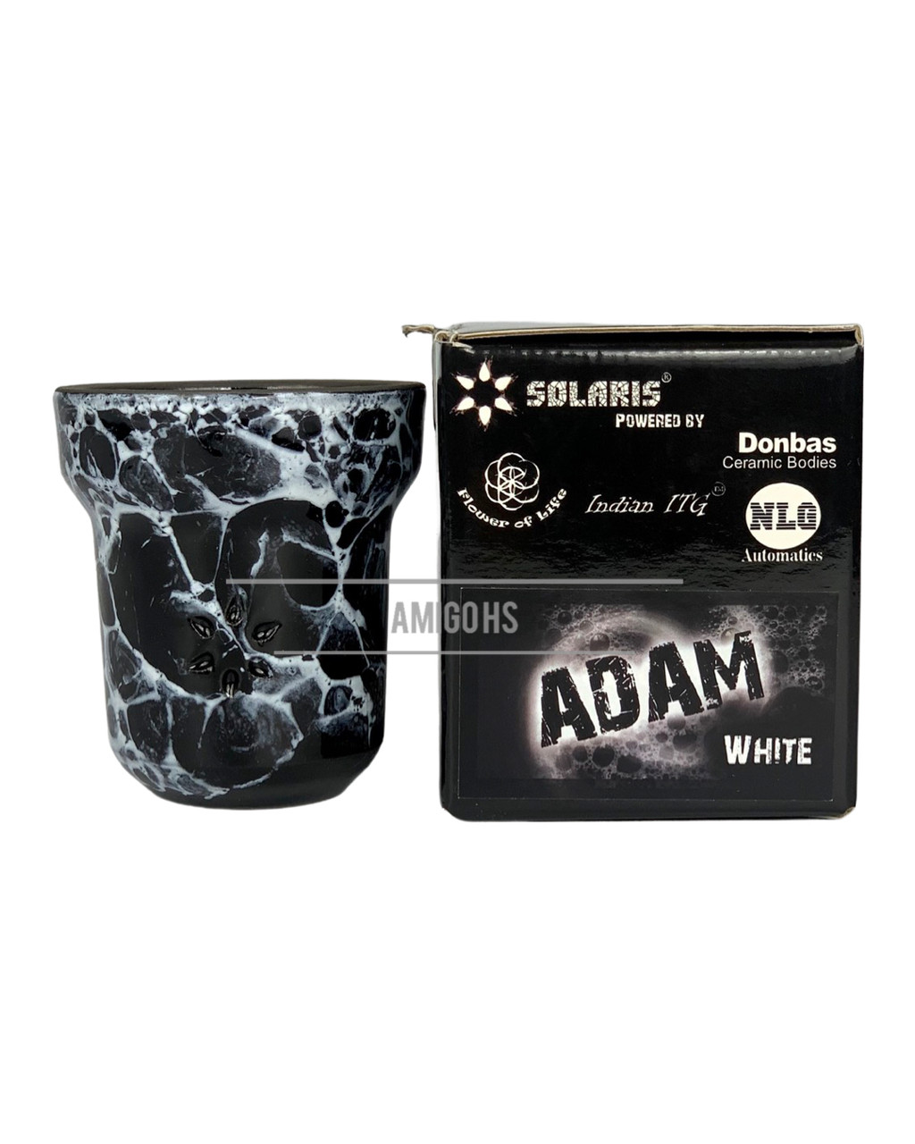 Чаша для кальяна Solaris Adam White Black - фото 1 - id-p1513981830