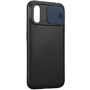 Чохол Camshield Black TPU зі шторкою захищає камеру для Apple iPhone XS Max (6.5") Чорний / Синій