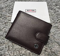 Кожаный мужской кошелек коричневого цвета с блоком для документов Boston 102
