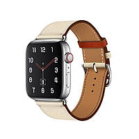 Ремешок ANT-STORE Hermes Single Tour на Apple Watch кожаный L42/44 Craie (514)