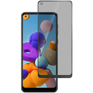 Захисне скло Privacy 5D (full glue) (тех. пак) для Samsung Galaxy A21s