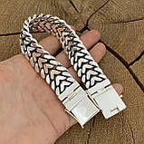 Срібний браслет Подвійний Панцир, фото 4