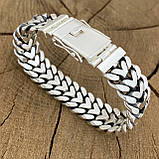 Срібний браслет Подвійний Панцир, фото 2