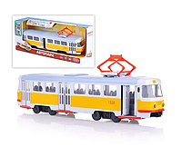 Детская модель трамвая 9708 со звуком (Желтый) (39708-C)