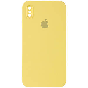Уцінка Чохол Silicone Case Square Full Camera Protective (AA) для Apple iPhone XS Max (6.5") Дефект упаковки / Жовтий / Canary