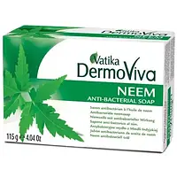 Vatika DermoViva Neem Anti-bacterial (115Gm). Dabur. Оливковое питательное мыло Ватика ДермоВива. 115Грм.