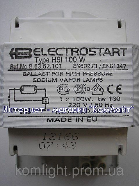 Балласт 100Вт ELECTROSTART для натриевых ламп HSI 100W 220V/50Hz(Болгария) - фото 1 - id-p195267491