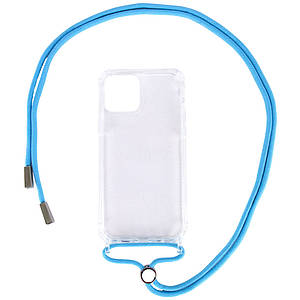 Чохол TPU Crossbody Transparent для Apple iPhone Pro 12 / 12 (6.1") Блакитний